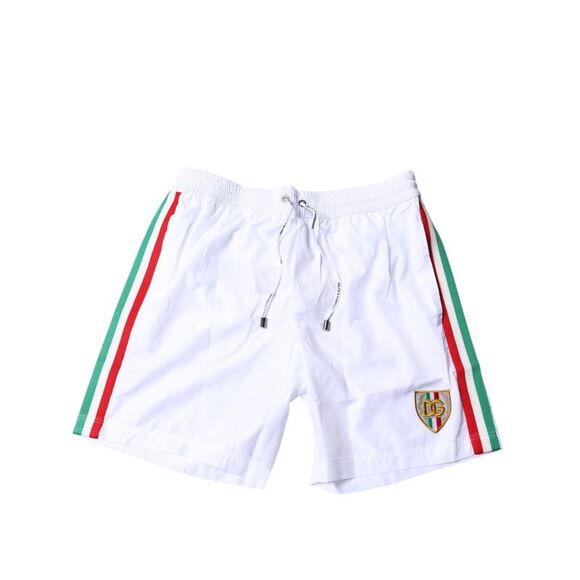 Dolce & Gabbana White Stripes Beachwear Shorts 2 Pc Men's Swimwear